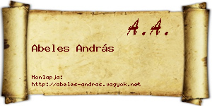 Abeles András névjegykártya