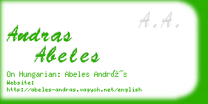 andras abeles business card